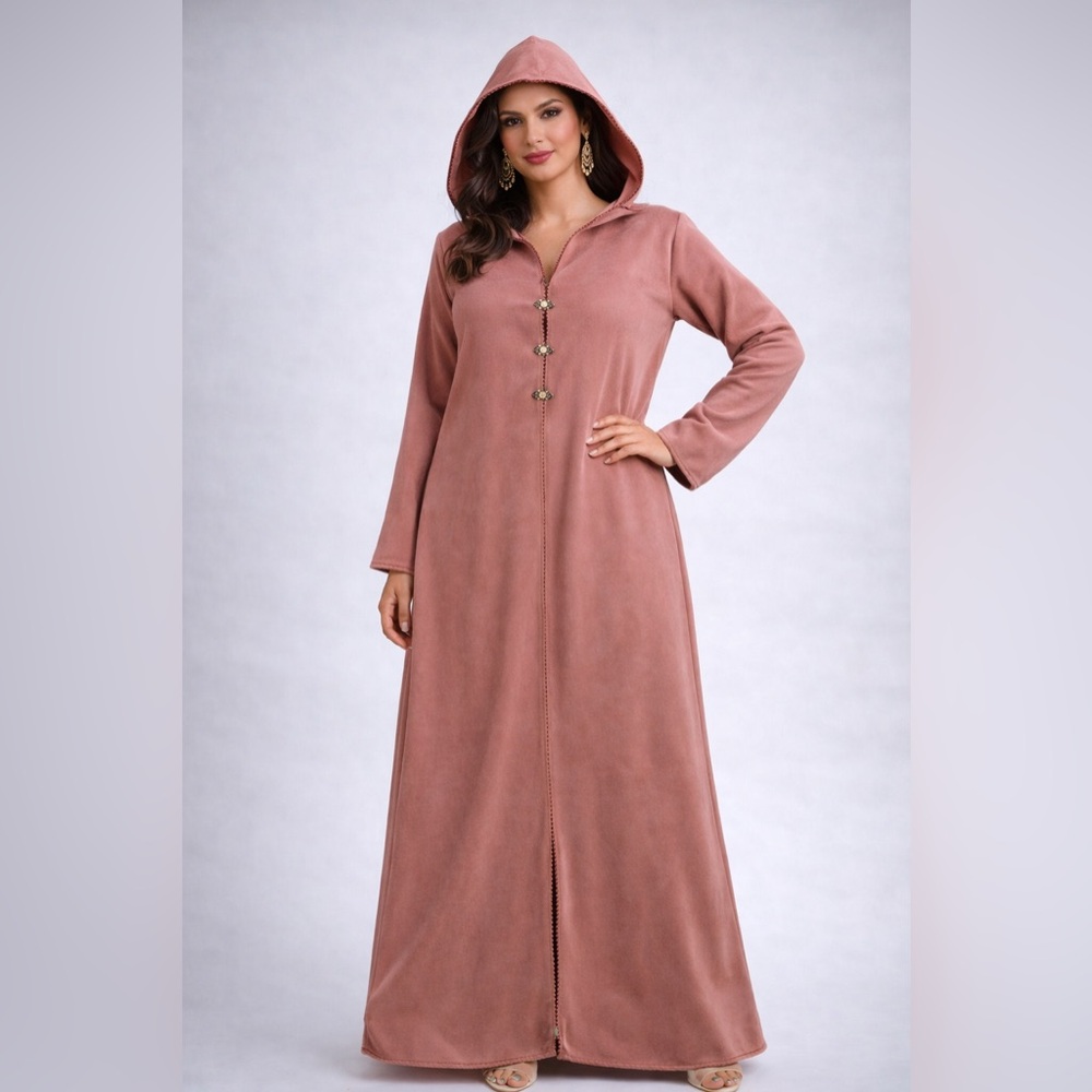 Beautiful Handmade Suede Moroccan Jalaba. - Picture 2 of 2